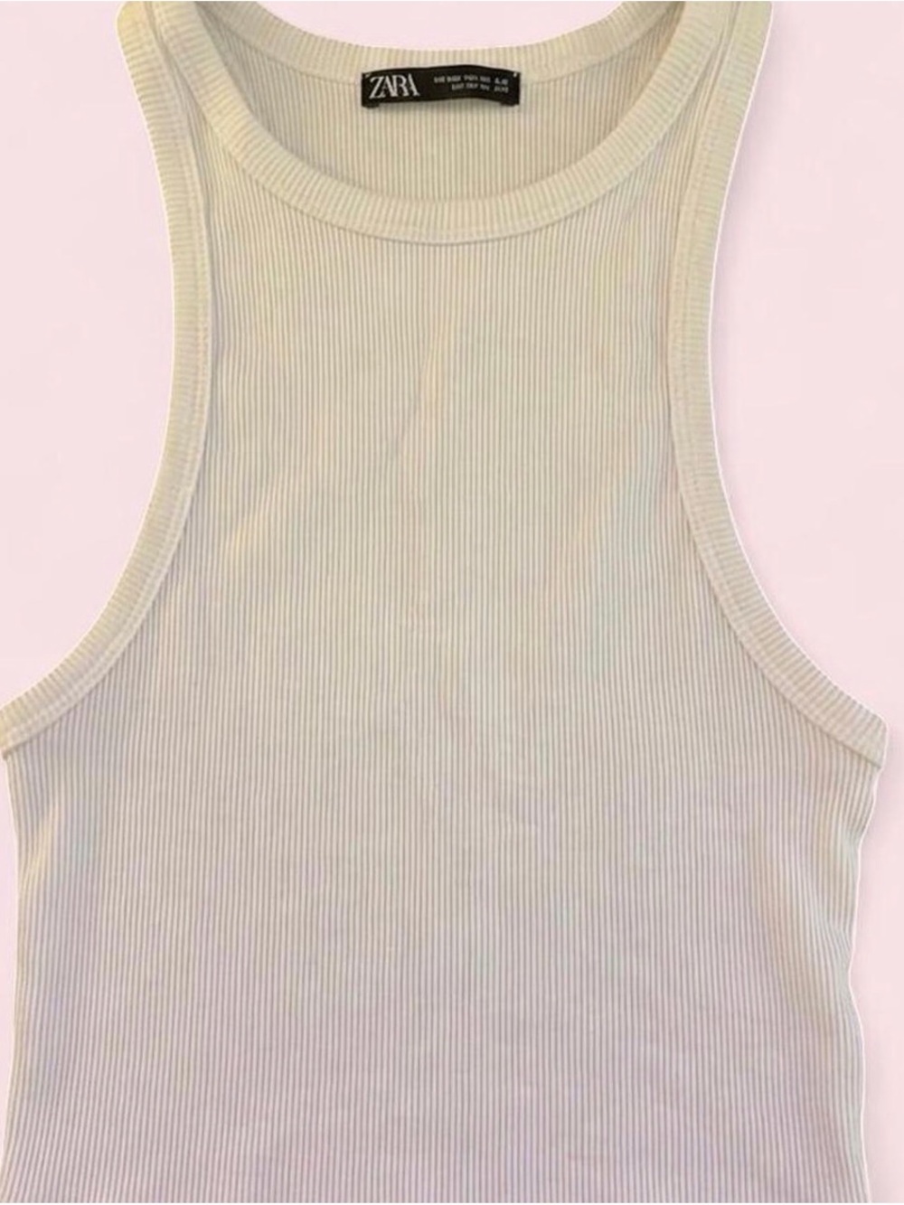 White Ribbed Tank Top -
